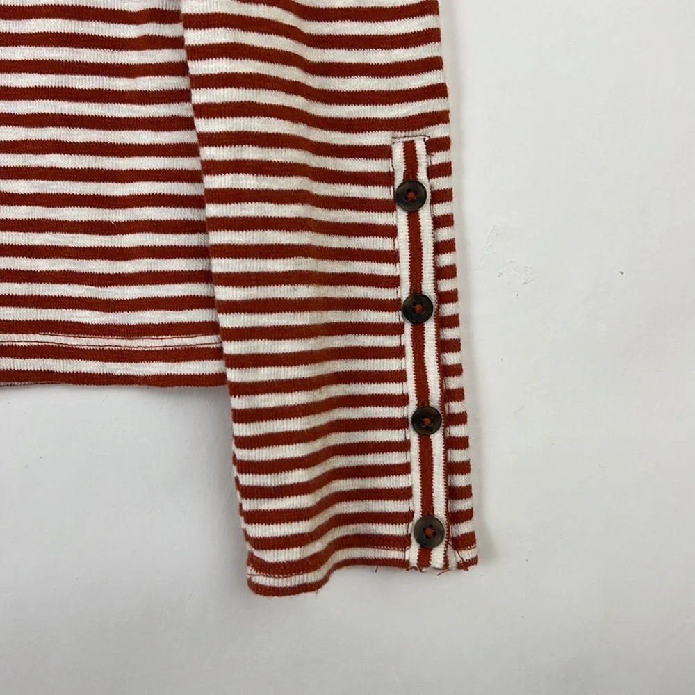 MADEWELL Long sleeve striped crew neck Maple Glow Baguette button cuffs S - Picture 4 of 9